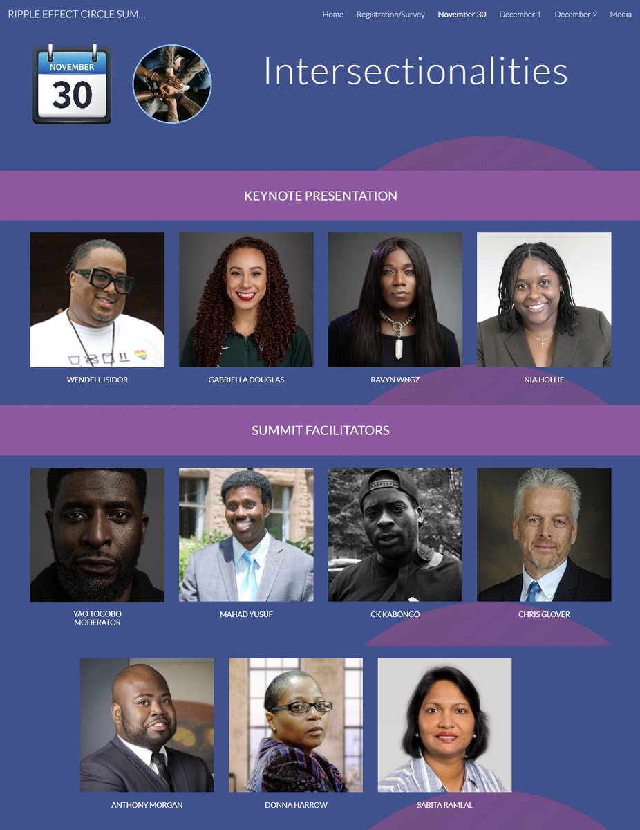 Day 1 November 30 - Everyone has their own unique experiences of discrimination and oppression. Join us to hear these voices. bit.ly/RECSummitSite