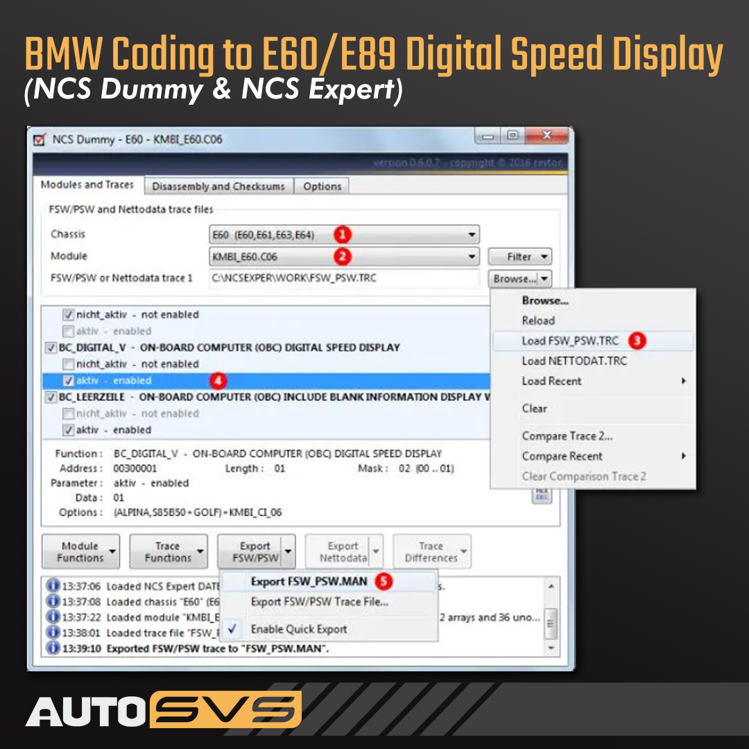 Autosvs_tech's tweet photo. You need the following for Coding Digital Speed:

BMW INPA or any other hardware can run it (BMW ICOM or K+DCAN USB Cable)
A laptop installed NCS Expert
NCS Dummy

Learn more here: https://t.co/CMhjSvaahU

#autosvs #unichip #autosvstech #autoservice #carprogrammers https://t.co/YHRAYjs1Or