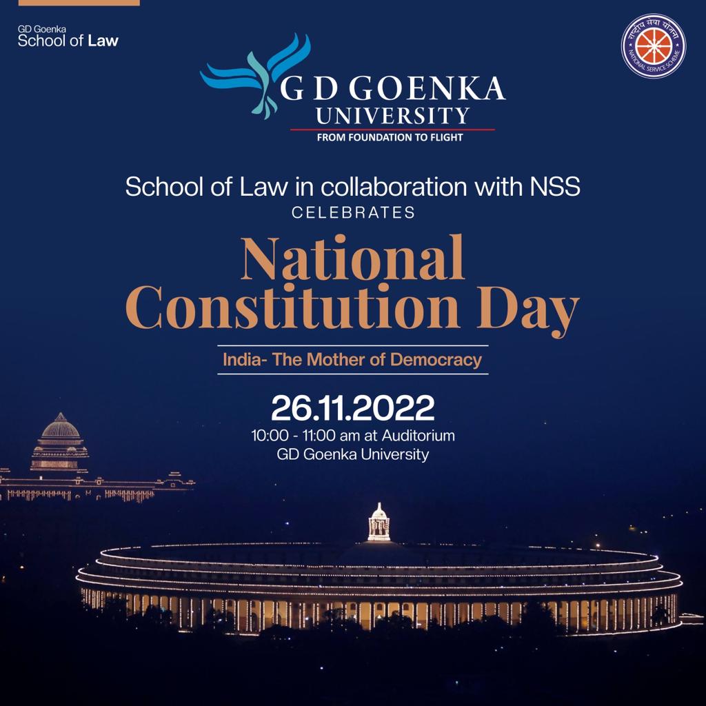goenka_univer's tweet photo. School of Law in collaboration with NSS, GD Goenka University celebrating National Constitution Day
#NationalConstitutionDay #SchoolOfLaw #NSS #USEE #GDGoenka #GDGoenkaGroup #FoundationToFlight #29YearsOfExcellence #GDGoenkaUniversity #GrowWithGoenka #GDGU https://t.co/1XzAGL9jOv