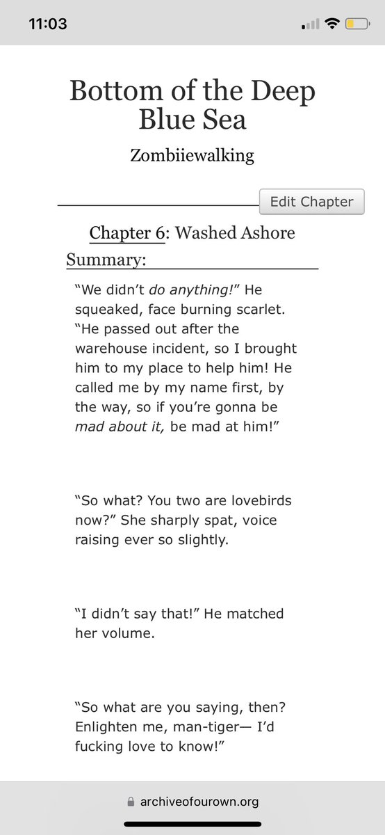 sirdaesyn's tweet photo. ☆ 41.4k words
☆ 6 chapters
☆ graphic depictions of violence

i lied, this isn’t the final chapter after all 🏃🏻 my #shinsoukoku fanfic Bottom of the Deep Blue Sea has been updated! please check if out if you’d like! who doesn’t like sickfics lol. link to the fic in my bio! https://t.co/GpsH1AtHYG