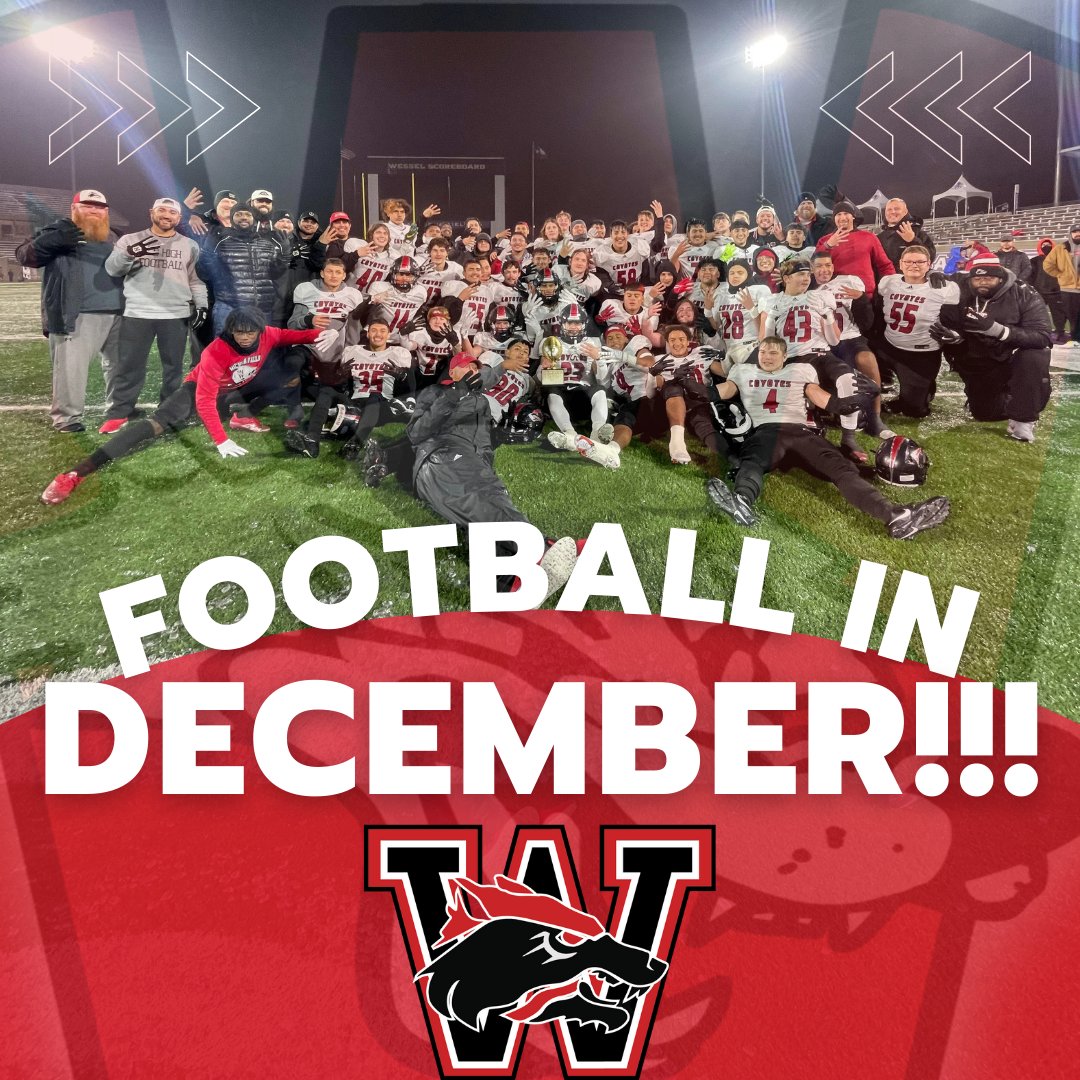 Teams you remember, play in December!!!!!!!!
#teamWFISD #tellyourWFISDstory #goYOTES <a href="/wfhs_coyotes/">WFHS COYOTES</a> <a href="/coyote_football/">Coyote Football</a> @thecoachfree @wfisd_athletics <a href="/chadej75/">Chad Johnson</a> <a href="/CoachReynolds3/">Jason Reynolds</a> <a href="/coachsims24/">Kyle Sims</a> <a href="/ByronGravitt/">Byron Gravitt</a> <a href="/athomas1981/">Ashley Thomas</a> <a href="/LeeDl1008/">Donny Lee</a>