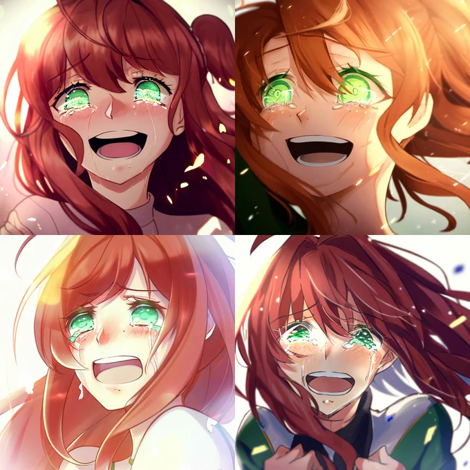 #nijijourney ちゃーん泣き笑い顔くれいいよいいよー! 
