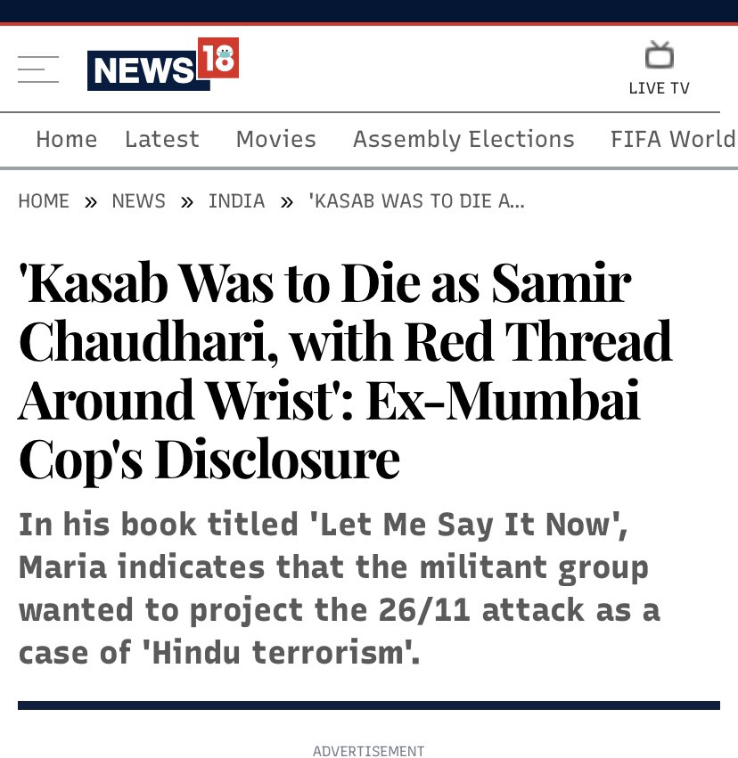 BefittingFacts's tweet photo. #MumbaiTerrorAttack

•When real terrorists were planning attack in India, UPA Govt was using all agencies to prove 'hindu terrorism'.

•NIA Chargesheet says that Mumbai ATS may have planted RDX traces at Col Purohit house.

•Kasab was to die as Samir Chaudhary with Kalava. https://t.co/SAb4AjVp2j
