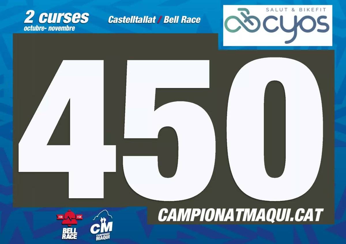 CampionatMaqui's tweet photo. Bon dia🤗
AVUI DISSABTE RECOLLIDA DORSALS
⌚ De 10.00  a 13.00 i de 17.00 a 19.00

DIUMENGE
⌚ De 08.30 a 09.30 recollida dorsa
💥10.00 sortida cursa
#bellrace #castelltallet
#Campionatmaqui #trail #trailrun #dorsal #correr #cursa #sallent #muntanya #cursamuntanya https://t.co/6NR3WpY9zt