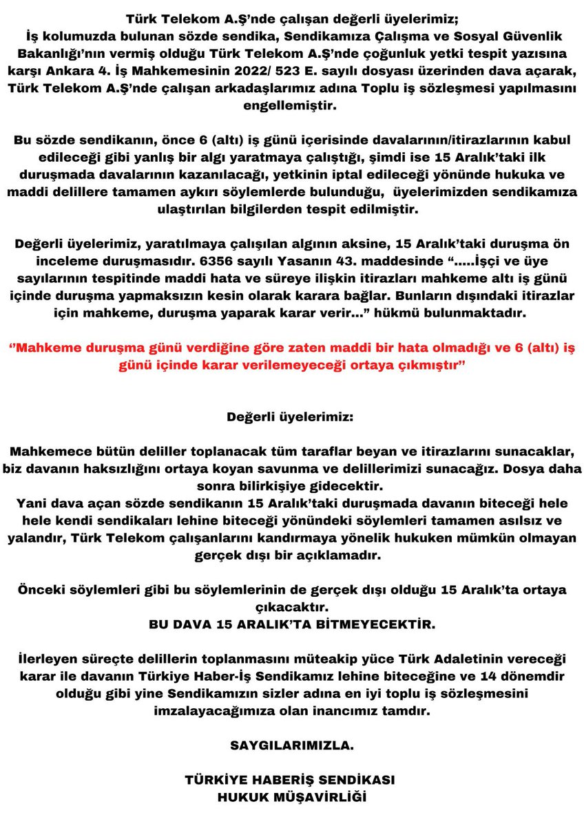 tomakbar1's tweet photo. Değerli çalışma arkadaşlarımız, Sendikamıza tekrar üye olmanızı ve TİS sürecini hep birlikte güçlü bir şekilde sürdürelim.2 defa itiraz ettiler usulsüzlük #bulunamadı. TİS sürecimizin uzaması bize zarar getirir. Gelin birlik olalım #hepbirliktekazandık @TurkiyeHaberis https://t.co/Rkz1Mfrqiy