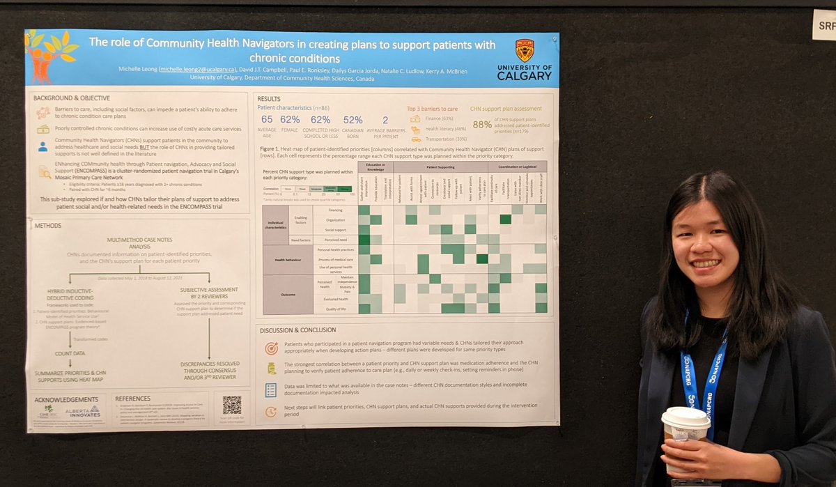 chn_encompass's tweet photo. Former MSc student and current ENCOMPASS research associate, Michelle, presented her research findings at the 50th @NAPCRG conference in Phoenix, AZ this week! #communityhealthnavigator #communityhealthworker #patientnavigator https://t.co/Gbj3B5Ba3G