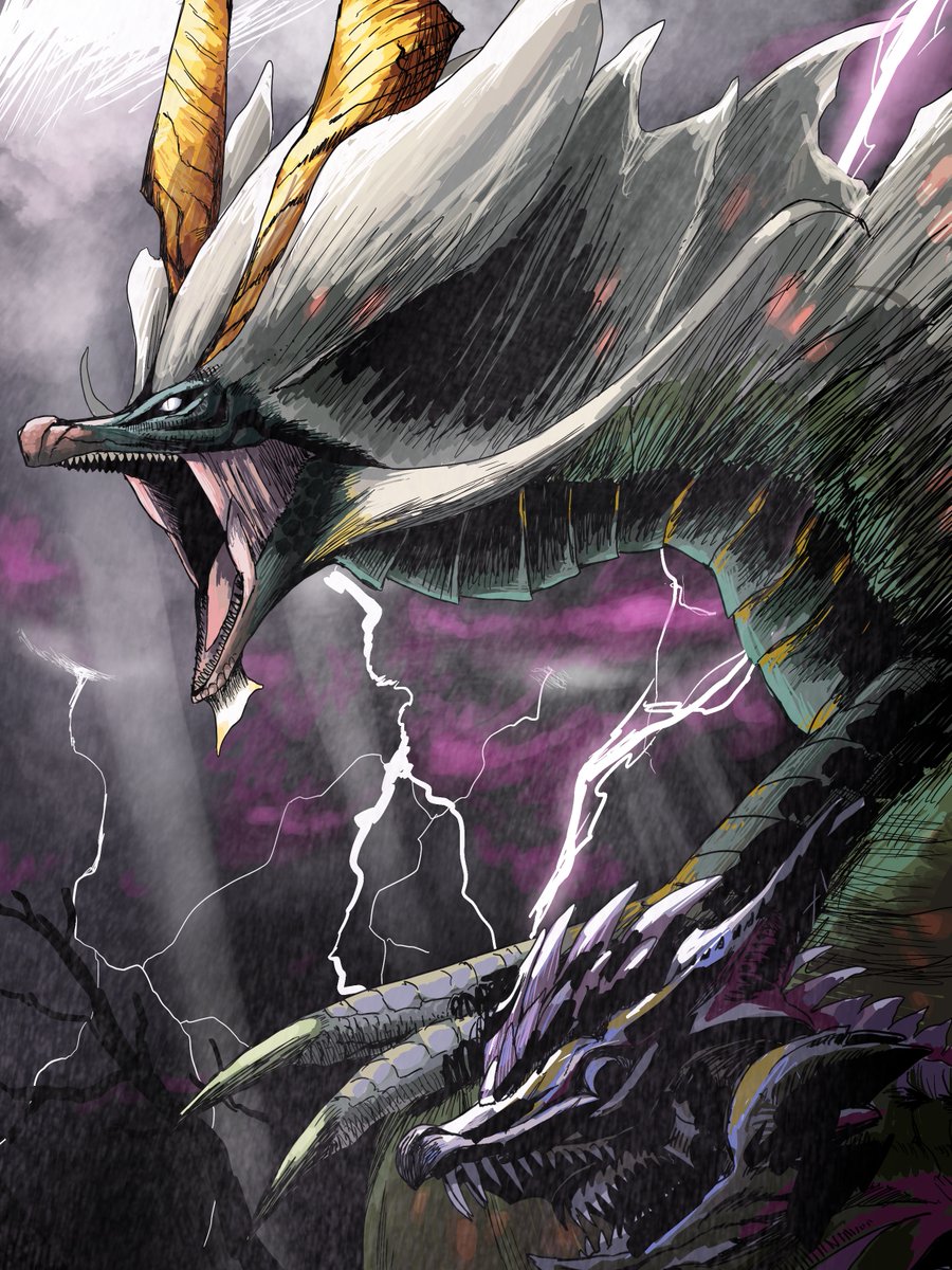no humans open mouth horns dragon sharp teeth teeth lightning  illustration images