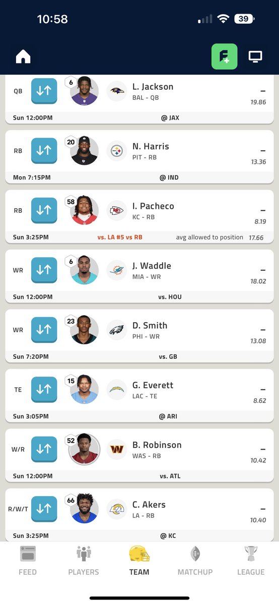 IknoBANKZ's tweet photo. @FantasyPros Got Gus the bus on the bench currently sitting 4th https://t.co/uHkB3EKG0V
