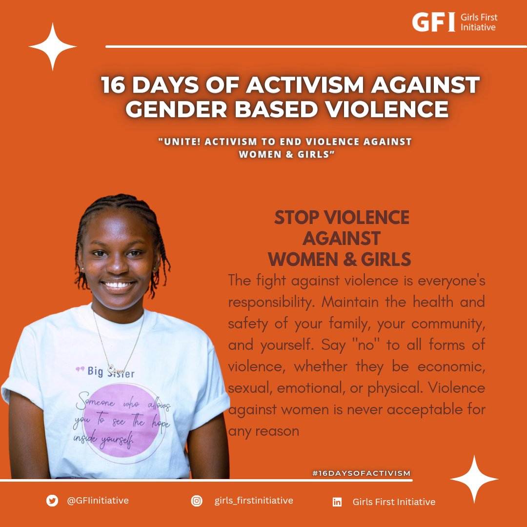 GFIinitiative's tweet photo. What's your say on #16DaysOfActivism ??

#16Days #16daysofactivism2022 #SaturdayMotivation 
#GenderBasedViolence #HumanRightsDay https://t.co/zpLyeCXniK
