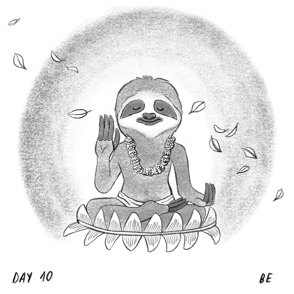veronosaurus's tweet photo. Daily drawing project 
Day 10 - Be 

A couple years ago I did an 11-day silent vipassana retreat. It’s the hardest but also the best thing I ever have done for myself. It changed me for the better, and I highly recommend the experience. #kidlitart #kidlitartist #artistsontwitter https://t.co/IS9ffeSJmq