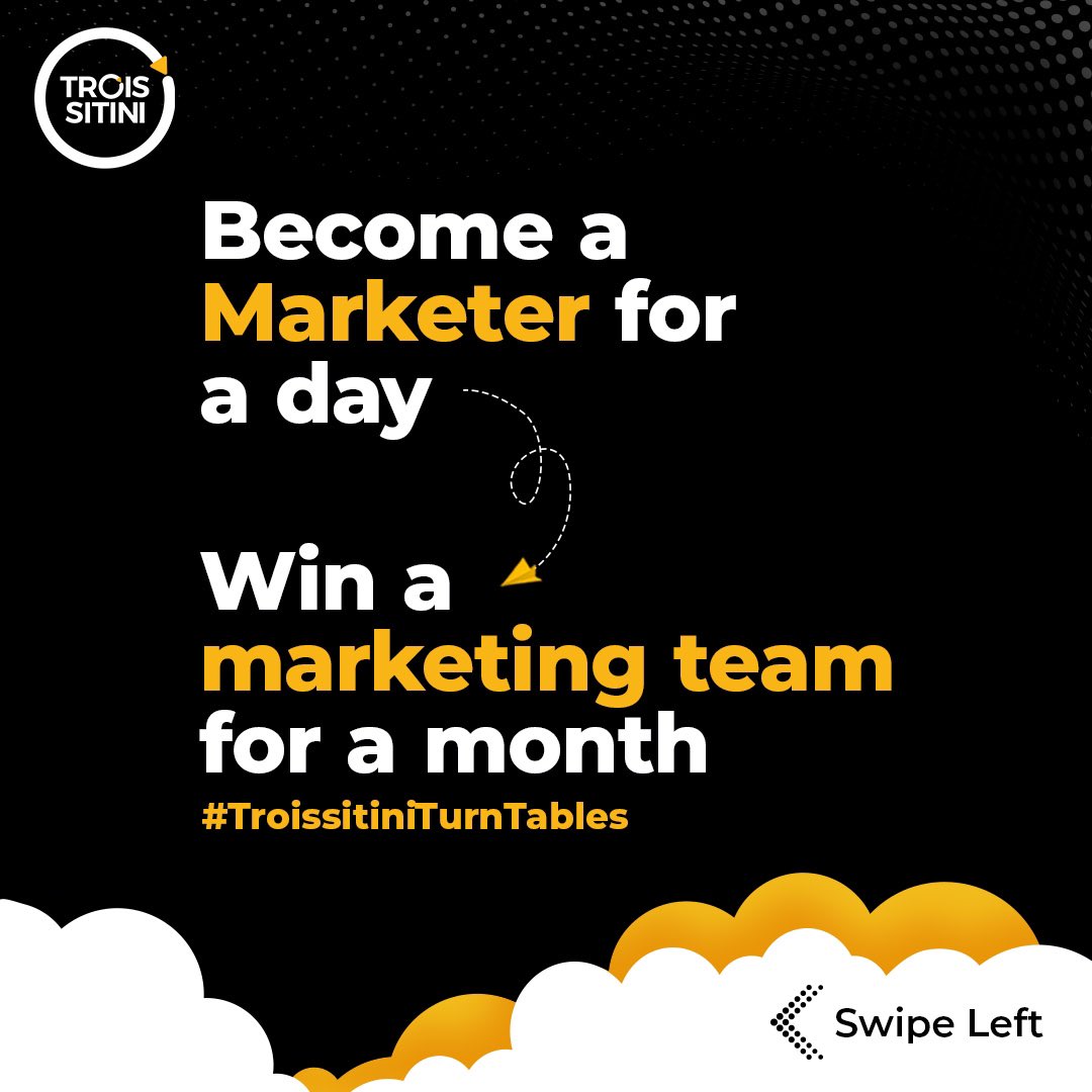 trois_sitini's tweet photo. We are gifting one lucky brand a full marketing team to work on your marketing plan for ONE MONTH FOR FREE!

The full team includes STRATEGIST, COPYWRITER, SOCIAL MEDIA CONTENT CREATOR, ACCOUNT MANAGER, ART DIRECTOR.

Swipe to find out how to participate and win. https://t.co/ZDtzS2AvzG