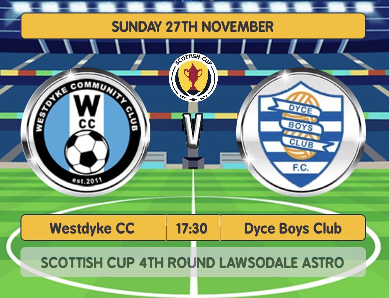 DyceBoys2010's tweet photo. Change of KO time for tomorrow 4th round Scottish Cup Tie. 17:30pm KO https://t.co/gjk5z1d0jf