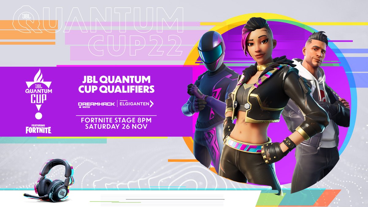 Want to secure your place in the #JBLQuantumCup finals? 🏆  You can qualify for the Fortnite JBL Quantum Cup right HERE at DreamHack Sweden!   Head to the Fortnite stage at 8pm. 