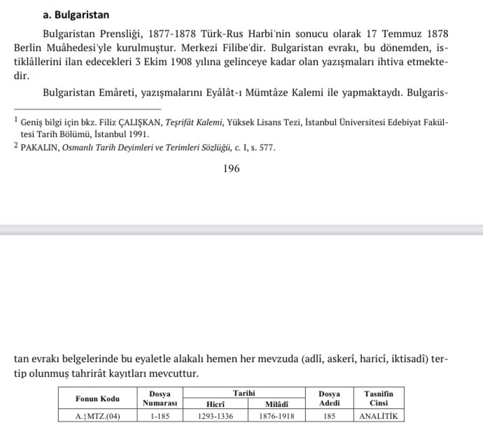 Devlet Arşivleri’nin hazırladığı 2017 basım “Başbakanlık Osmanlı Arşivi Rehberi” adlı kitapta “Sadâret Eyâlât-ı Mümtâze Kalemi Belgeleri, Bulgaristan” başlığı altında yer alan bilgiler.

Bu kadar kıymetli ve değerli bir çalışmada bu bilgilerin düzeltilmesi gerekmektedir. Saygılar