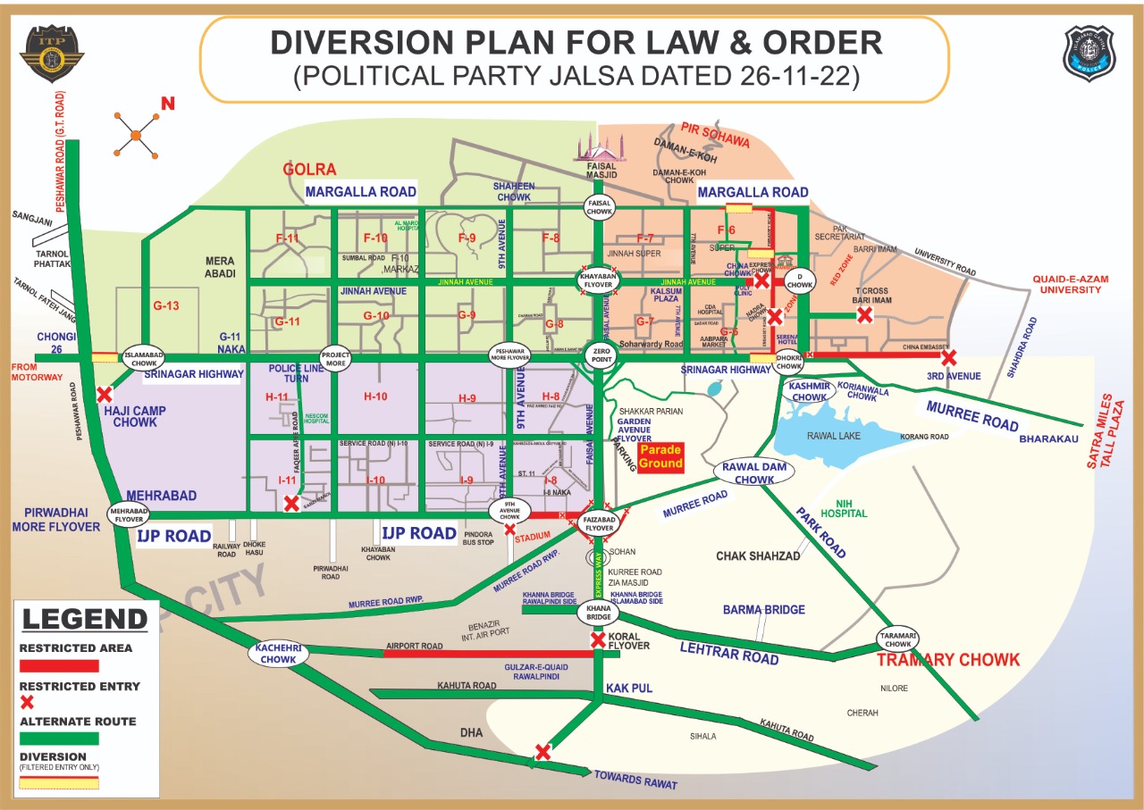 Islamabad Police on Twitter "Traffic Diversion Plan for Law and Order