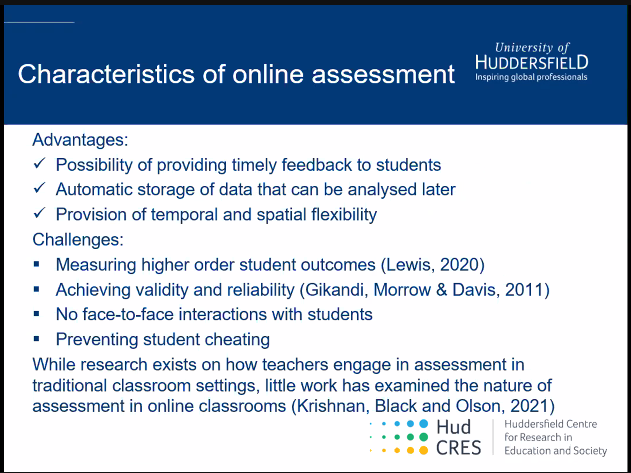 RaffaBottini's tweet photo. #OnlineAssessment #LanguageTesting 

Interesting presentation #LTF2022 on "Classroom-based assessment in Vietnam: Exploring teachers' assessment for online classes" by Susan Sheehan &amp; Thuy Thai from @HuddersfieldUni 

@UKALTA2 https://t.co/Q3UJspRuBE