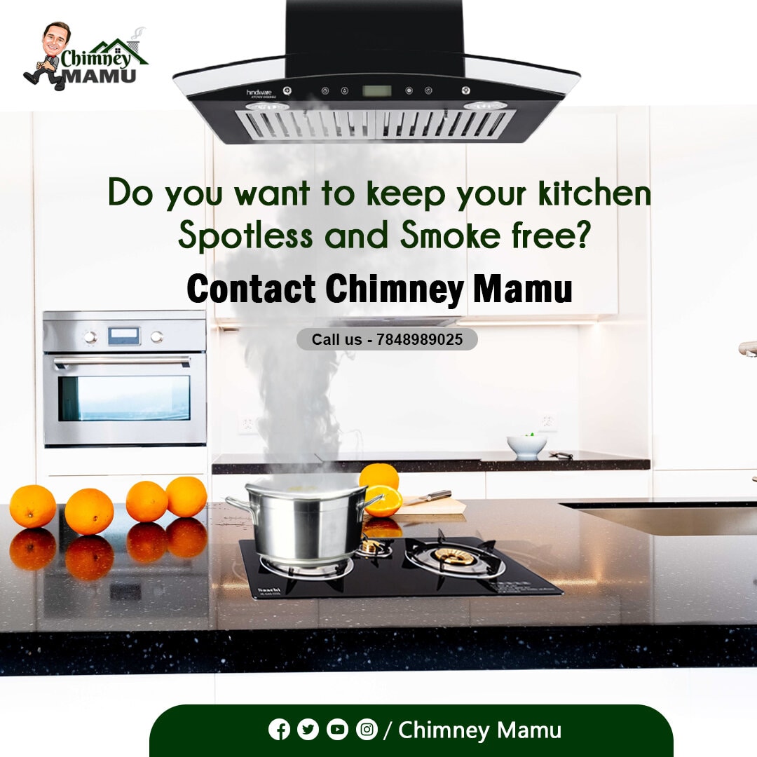 Do you want to keep your kitchen Spotless and Smoke Free?

Contact Chimney Mamu for technical chimney assistance: +91 78489 89025 

#ChimneyMamu #HindwareChimney #ChimneyServices