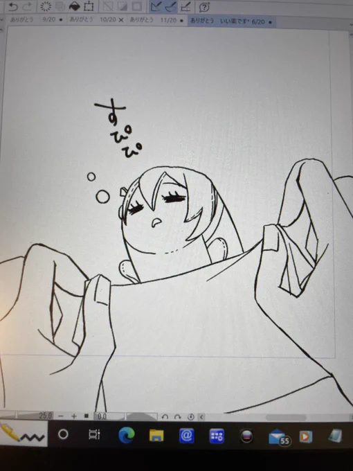 落書きで消すつもりだったけど思いのほか可愛くなったのでそのまま残したもちちか 
