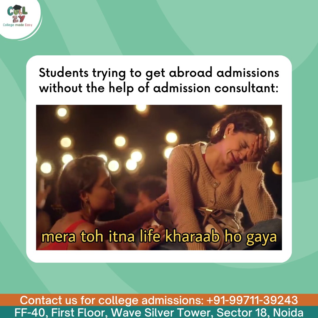 CollzyEdu's tweet photo. If you want expert guidance on college admissions in India or abroad, get in touch with us! Call us at +91-99711 39243 or visit us at https://t.co/5WrPc1f6Hr.
.
.
.
.
.
.
#collzy #admissionconsultants #admissions #studyabroad #trending #collegeadmissions #meme #KanganaRanaut https://t.co/XZWRqdDq0j