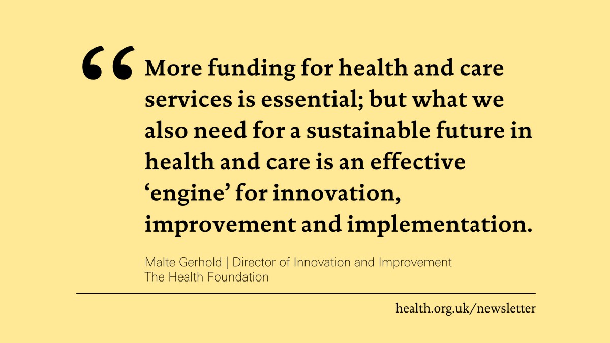 Making progress on innovation and improvement is more important than ever to enhance the services of today and create the services that we need tomorrow. 

<a href="/Dr_Malte/">Dr Malte Gerhold</a>, Director of Innovation and Improvement, sets out how we can achieve this ⤵️
health.org.uk/news-and-comme…