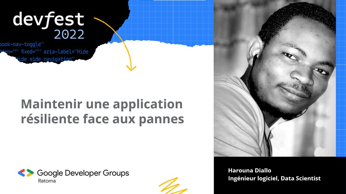 📢A ne pas manquer DevFest Conakry Saison 5🚀
✅ Samedi 10 décembre 2022
✅ 9h à  16h 
✅ Lieu : Université Kofi Annan de Guinée
Inscription gratuite à travers ce lien : gdg.community.dev/e/mgz6g9/

#DevFest #DevFestConakry2022 #GDGRatoma #Kibaro #Conakry #Guinée
<a href="/moudjames23/">M.O.U.D ®</a>