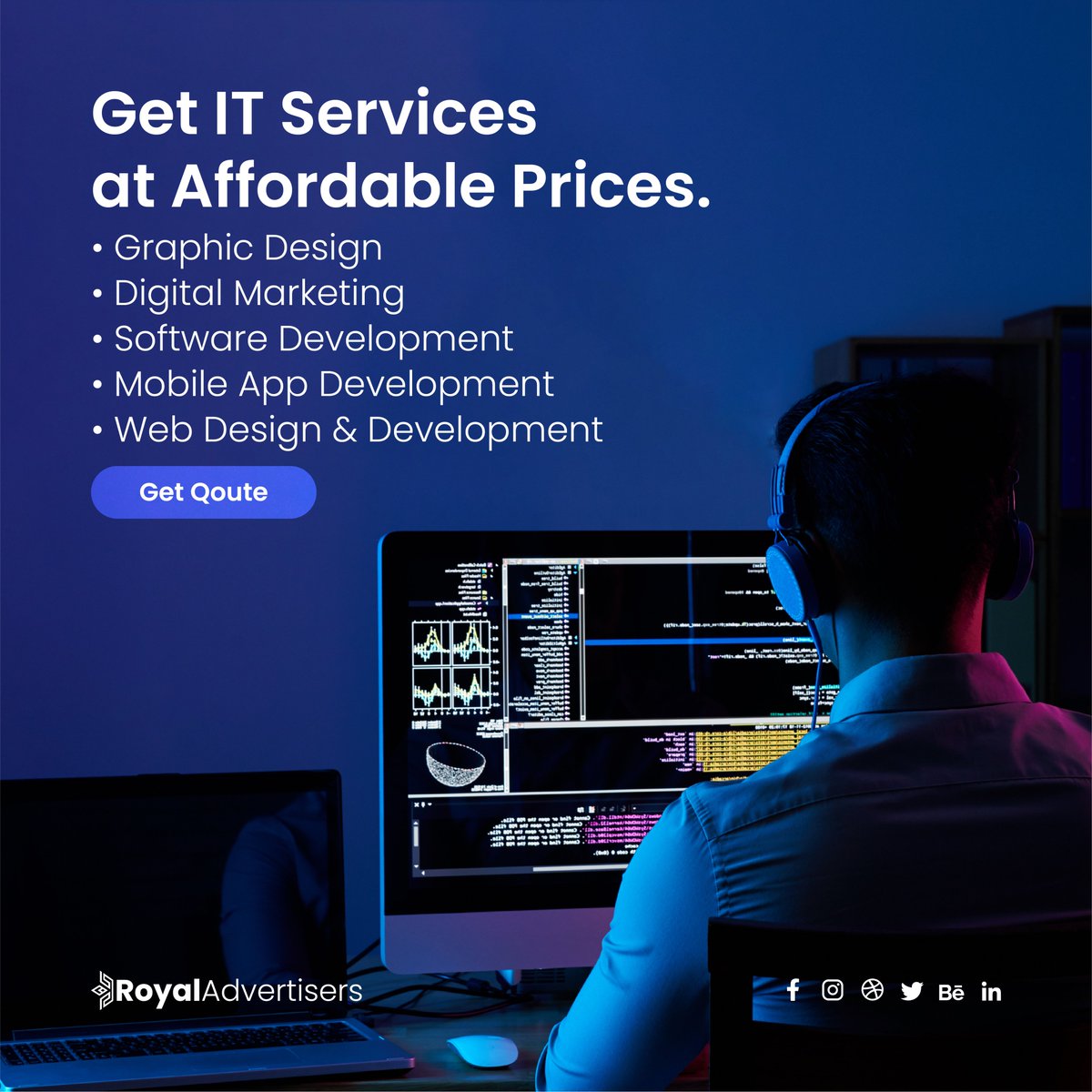 RoyalAdvertise4's tweet photo. Get IT services at affordable prices.
#graphicsdesign #GraphicDesigner #printing #print #Software #development #business #APP #Entrepreneur #Entrepreneurship #entrepreneurs #BusinessProposal #BusinessDevelopment #Businessman #Businesses #businesswomen #startup #DigitalMarketing https://t.co/ECeZmPYCoF