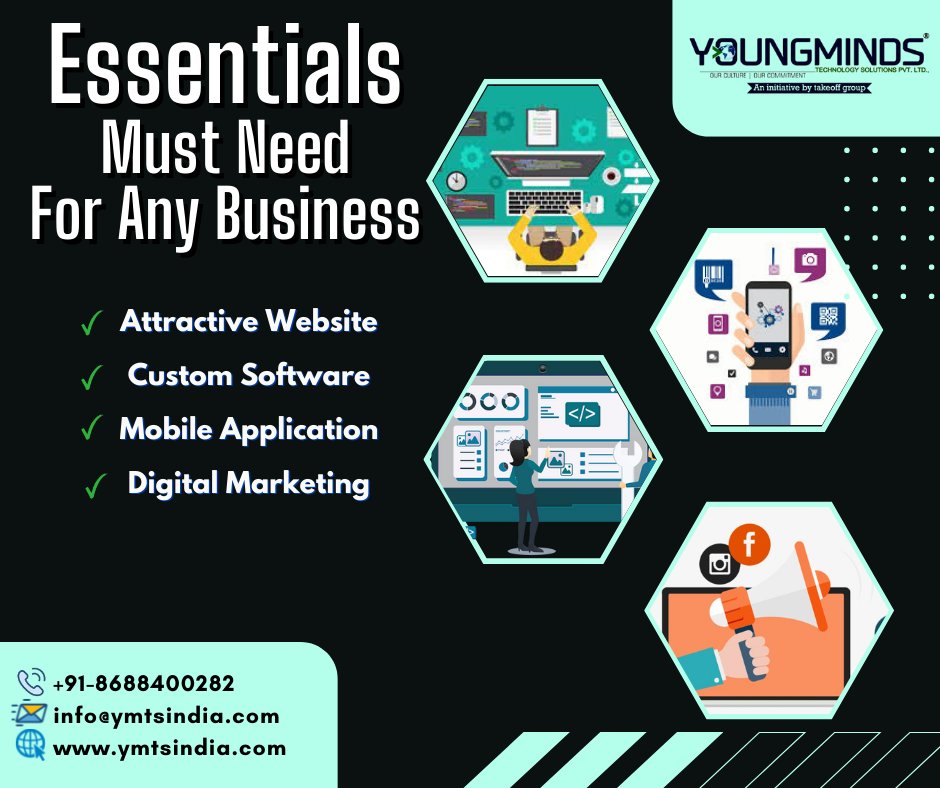 ymtsindia's tweet photo. Want to grab more market and success in your business? Just try these four essentials for your Business. Take action: +91 868 840 0282
https://t.co/lTdk8tKxkG
.
#customsoftwaredevelopmentservices #websitedevelopmentservices #mobileappdevelopmentservices #digitalmarketingservices https://t.co/jZcwTY4Olt