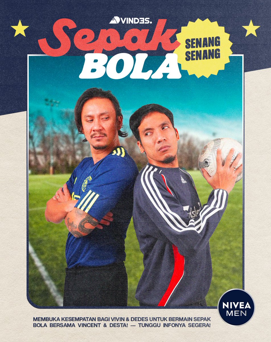 VINDES. (@vindestwitt) on Twitter photo INILAH JAWABAN DARI SEPBOLSENSEN.
Sebelum menutup tahun, Vindes mau memberi ucapan trimakasih pada klean atas dukungan di luar biasanya. Nah, gemana jika kita bersenang dengan bermain Sepak Bola Senang-Senang bareng <a href="/NIVEAMEN_ID/">NIVEA MEN Indonesia</a>?
Segera!
#Vindes
#SepakBolaSenangSenang INILAH JAWABAN DARI SEPBOLSENSEN.
Sebelum menutup tahun, Vindes mau memberi ucapan trimakasih pada klean atas dukungan di luar biasanya. Nah, gemana jika kita bersenang dengan bermain Sepak Bola Senang-Senang bareng <a href="/NIVEAMEN_ID/">NIVEA MEN Indonesia</a>?
Segera!
#Vindes
#SepakBolaSenangSenang