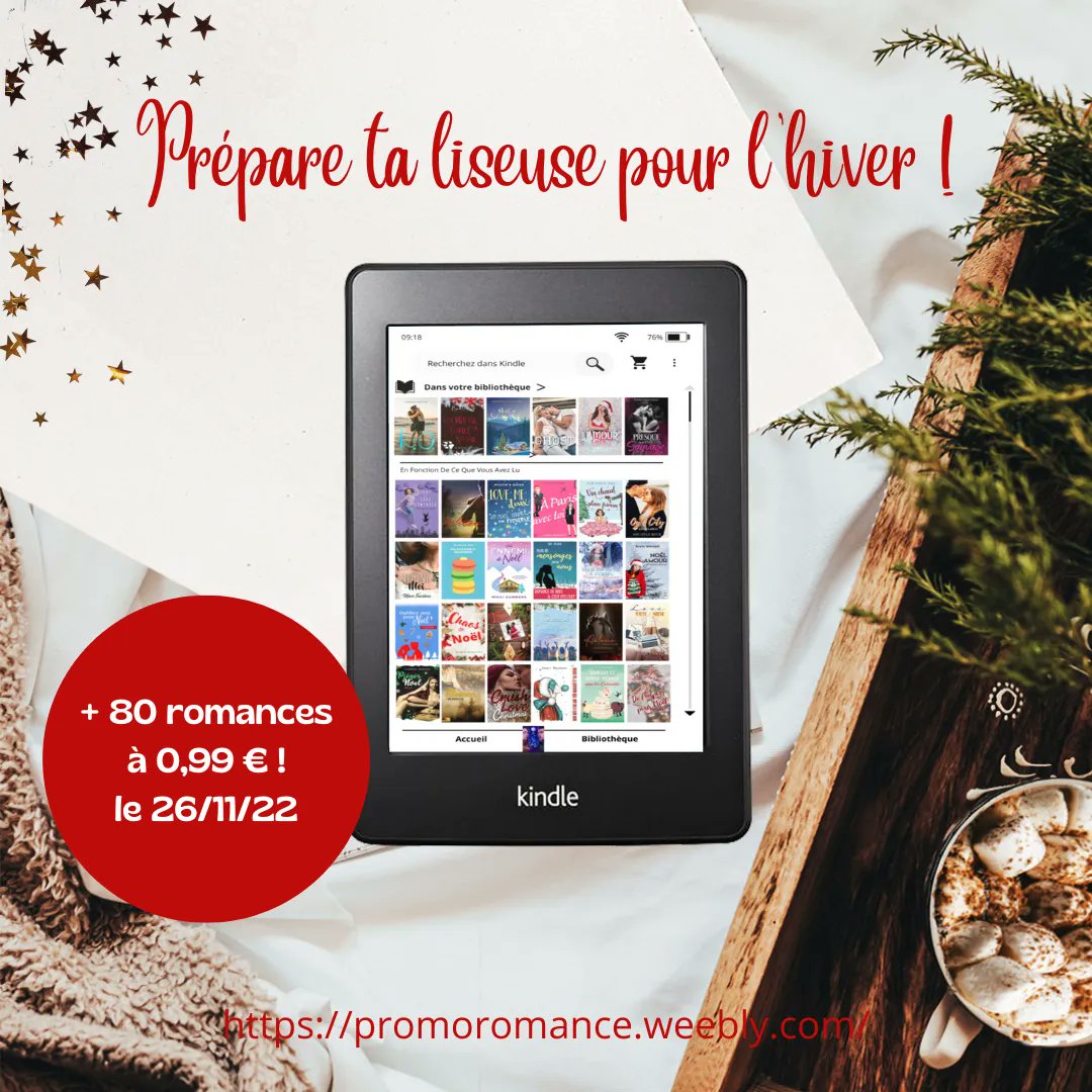 🎄 80 ROMANCES à 0.99€, ça te tente? 

De quoi passer ton hiver sous un plaid, à déguster des chocolats chauds en lisant plein d'histoires d'amour passionnantes.

🔥 Il y en a pour tous les gouts MAIS c'est seulement AUJOURD'HUI!

💕 promoromance.weebly.com

#romance #lecture