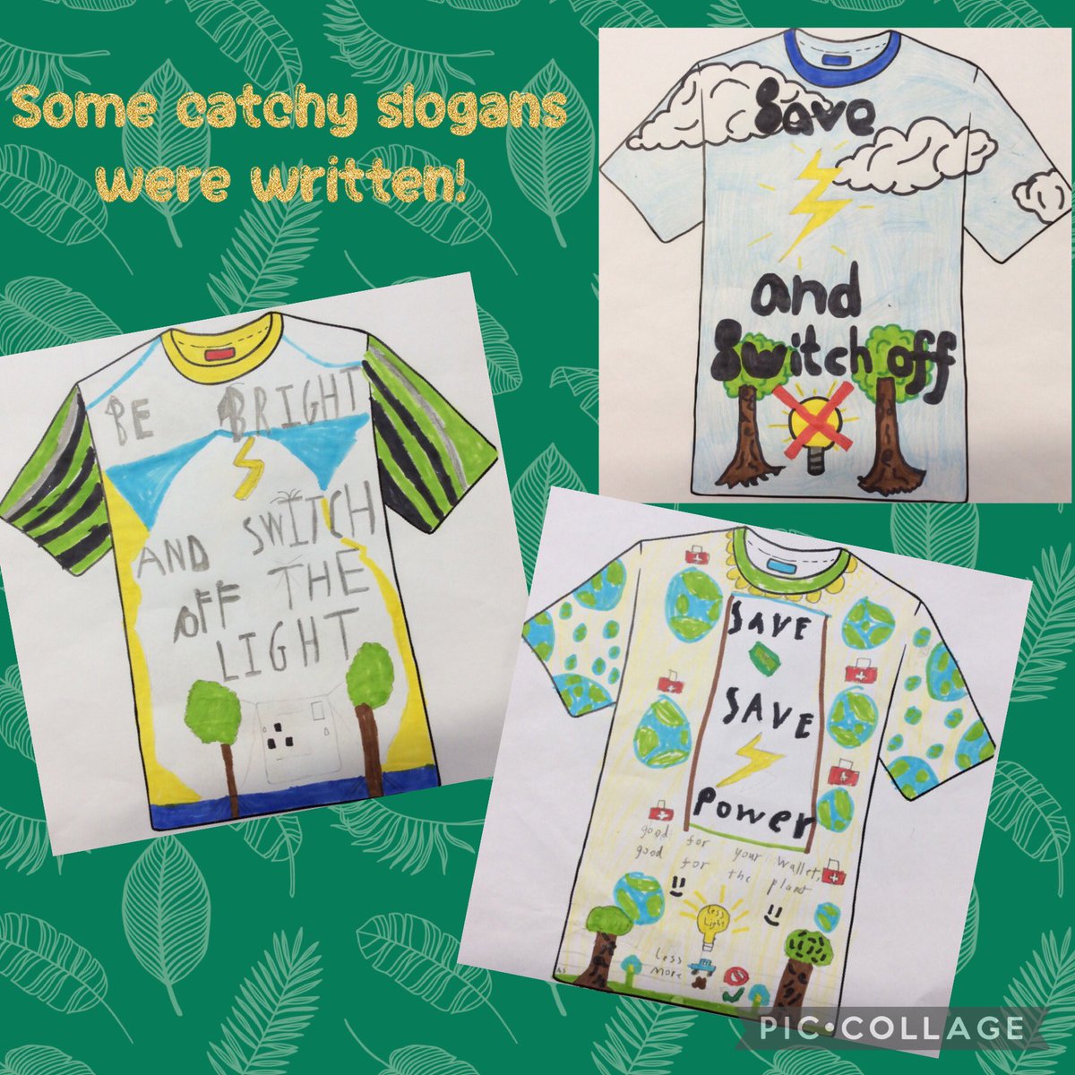 As part of ‘Switch off Fortnight’,Eco Warriors have designed amazing t-shirts for the @WBThePod competition! We incorporated our @EcoSchools values when creating our catchy slogans & images too🌍 We are excited to see if one of them will be chosen to be printed by @Teemillstore