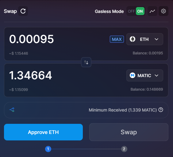 kemmtoken's tweet photo. ガス代無料でスワップができるというDfynを使ってみてるんですが、Approveが一向に終わらずSwapがクリックできない😭困った… https://t.co/FGExb6MNKc