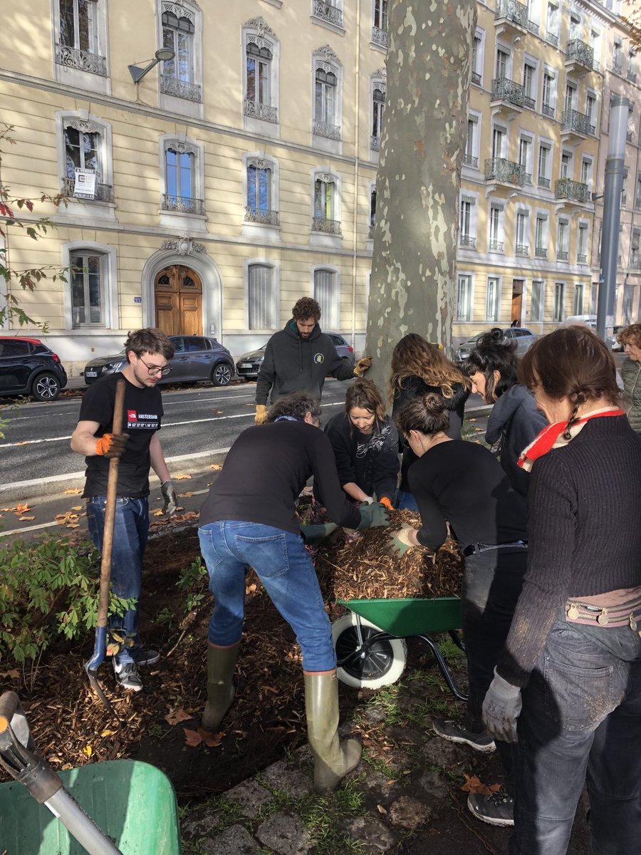 ChapuisGautier's tweet photo. Ce matin, nous plantons !

#Jagisjeplante avec @DesParmi @FondationNH les habitants et habitantes et grâce à l’expertise de nos agents et agentes @villedelyon 🌳

🌿 Végétaliser la ville, améliorer le cadre de vie et favoriser la biodiversité en plein centre-ville de #Lyon 🐝 https://t.co/ga8yj1GK8f