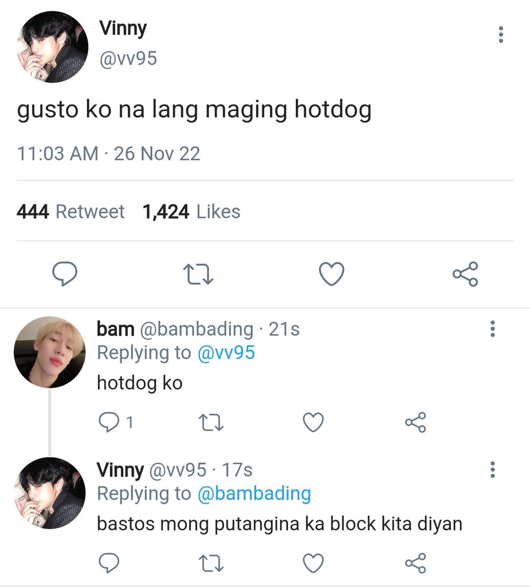 Filo #Taekookau Where In..

Vinny ( Kth ) And Cion ( Jjk ) Are Always Coming At Each Other'S Neck. 260