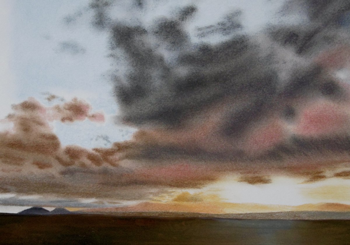 alwyndempster's tweet image. 'Hiraethog sunset', pastel/watercolour
See alwyndempsterjones.com for details

#art #paintings #hiraethog #wales #welshart 
@NWalesSocial @tourism_fcc @ItsYourWales
@RamblersCymru @GoNorthWales @visitwales
@Welsh_art @ahistoryinart @OutThere_NWales
@walesartists @WelshCountry