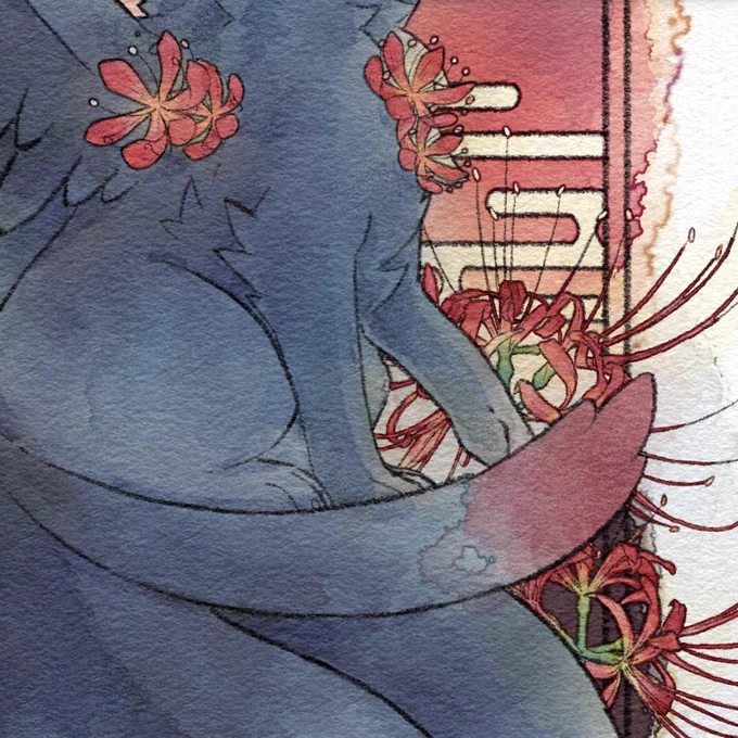 Next skeb illustration>>>久々に彼岸花を描きました 