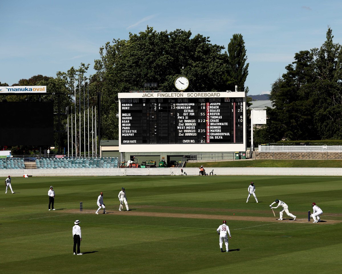 cricketcomau's tweet photo. Enjoy some of the best snaps from a cracking four days at Manuka Oval as the Prime Minister's XI clash with the West Indies went down to the wire! @CricketACT #PMXIvWI
π·: Getty Images https://t.co/bZo8c75FSG