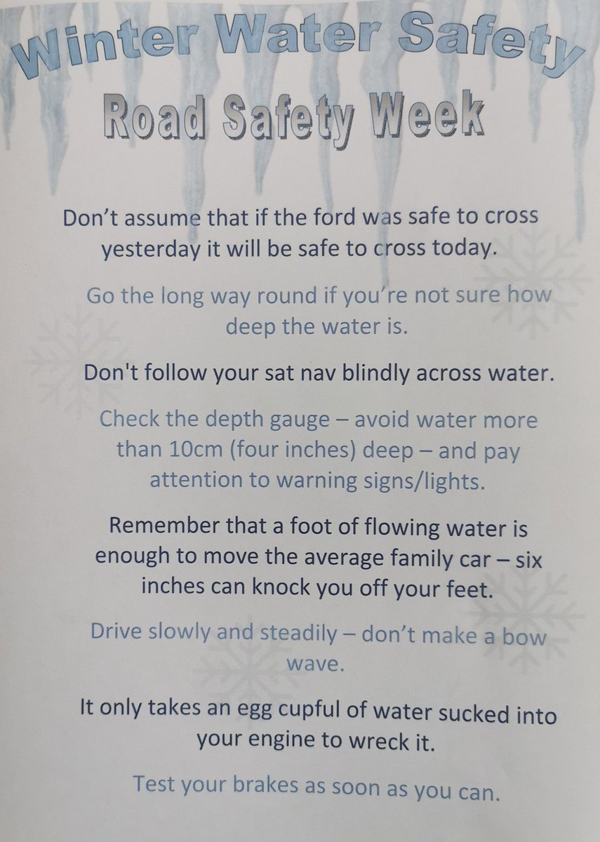 Safety information for Rufford Ford and any other water out on the roads. #WinterWaterSafety #RoadSafetyWeek <a href="/nottsfire/">Nottinghamshire Fire and Rescue Service</a> <a href="/EdwinstoweFire/">Edwinstowe Fire Station</a>