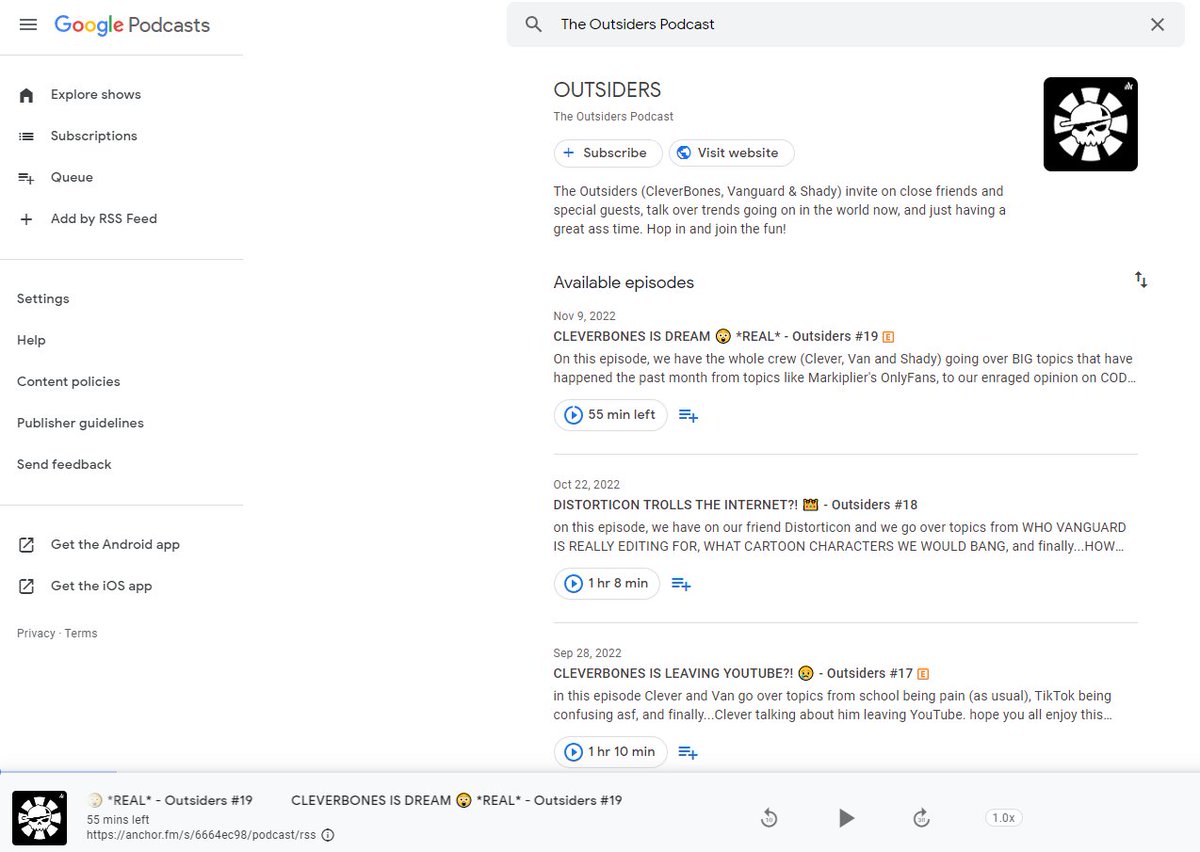ItzOutsiders's tweet photo. uhhh...gonna be honest with you all...had no idea we were on Google Podcasts...but sick😎🔥 (should we spread out more, if so...where?) https://t.co/VmLAVQhdJv