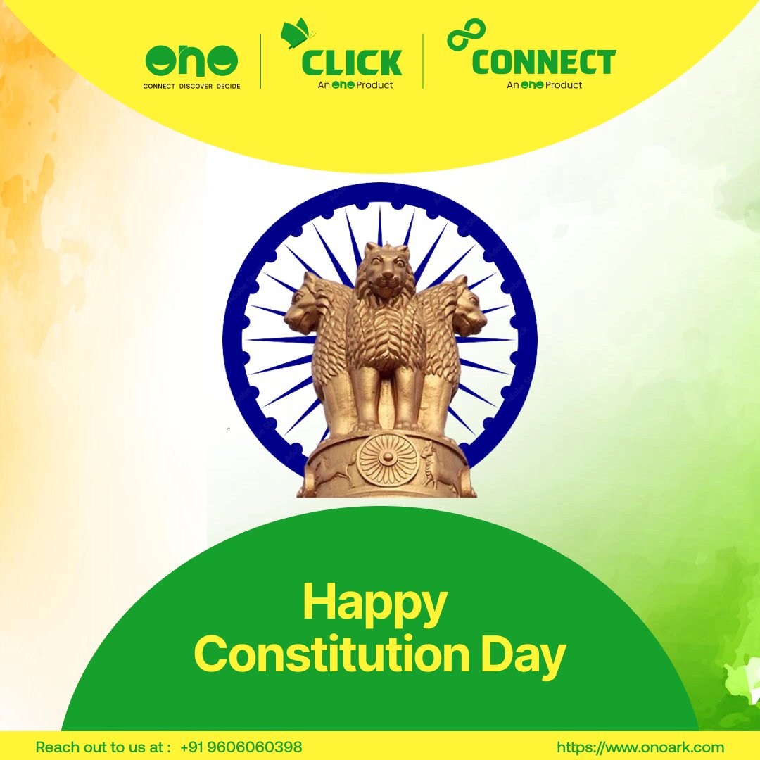 OnoArk's tweet photo. Let us celebrate the occasion of Indian Constitution Day by taking pride in our constitution and abiding by it.
Wishing a very Happy Indian Constitution Day to everyone.
#IndianConstitutionDay
#ONO #ONOCLICK #ONOCONNECT #CLICK #revolutionizingagriculture #AgriTech https://t.co/ioq85v3zVc