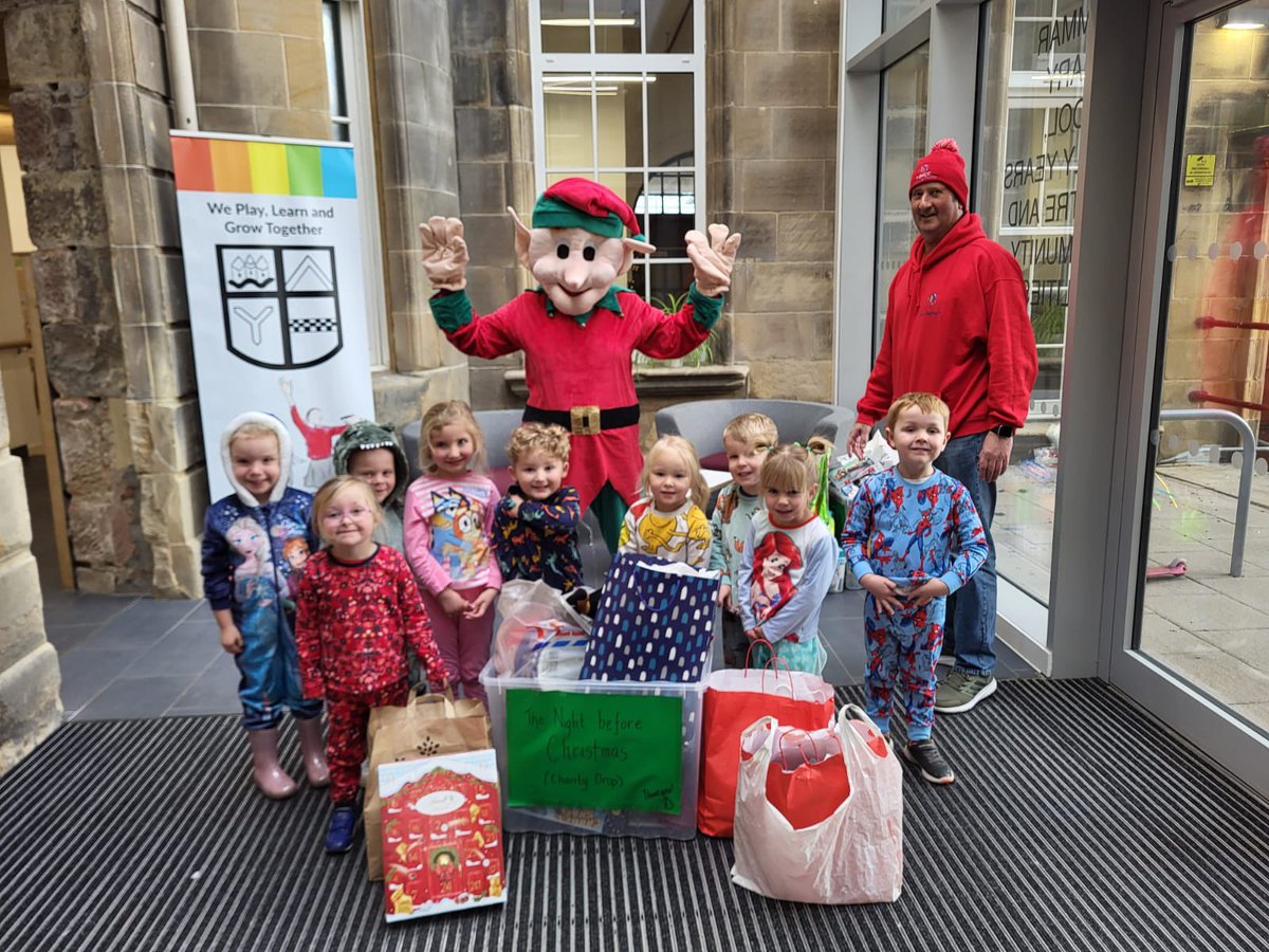 AyrGrammar's tweet photo. Some of our EYC pupils were excited  to meet an elf and handover donations to the Night Before Christmas appeal. #charityappeal #supportingourlocalcommunity https://t.co/kRPOKgTDuJ