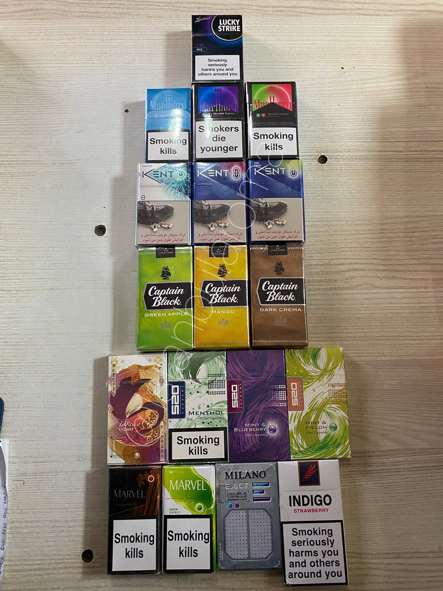 istanbularoma's tweet photo. Güncel sigaralar. Bilgi için dm atın lütfen.

Lucky stirke
Touch aqua
Double fusion
Double fusion summer
Kent switch - mix aroma - mix fresh
Captain black yeşil elma - mango - dark crema 
520 kalpli sigara
Marvel
Milano
Indigo https://t.co/UeCzM8FMA9