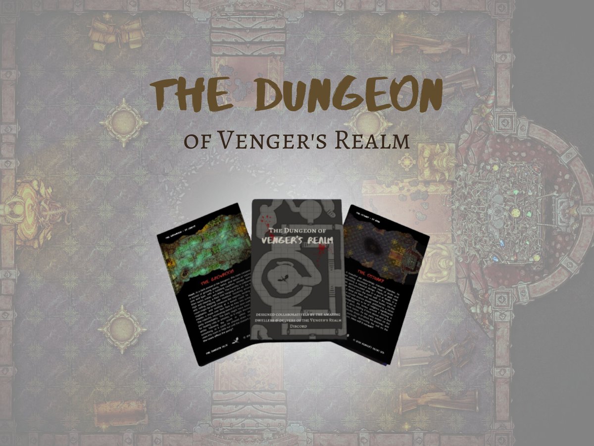 vengersdecks's tweet image. The Dungeon deck is a bunch of unique, modular rooms you can sling into any dungeon delve you're planning, designed by the amazing dwellers &amp;amp; delvers of the #VengersRealm discord. Download the deck today as a patron, and feel free to design your own! 🤗

patreon.com/vengersdecks