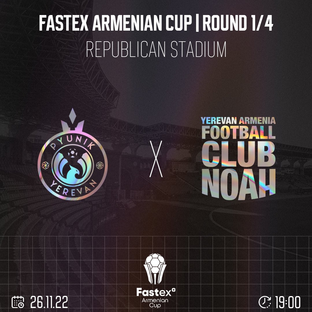 Matchday ⚽️
🆚 Pyunik
🕓 19:00
📍Republican Stadium

#WeNoah