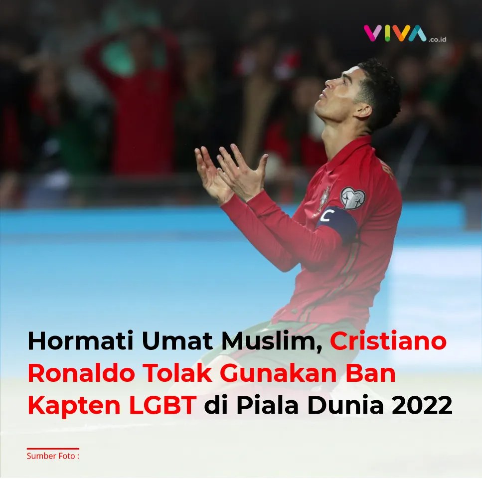 Kapten Timnas Portugal, Cristiano Ronaldo menolak menggunakan ban kapten pelangi di Piala Dunia 2022 Qatar yang merupakan dukungan bagi Komunitas LGBT.
buff.ly/3AMJQlS