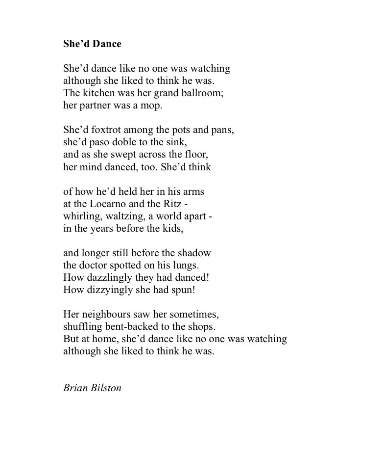 Today’s poem is called ‘She’d Dance’.