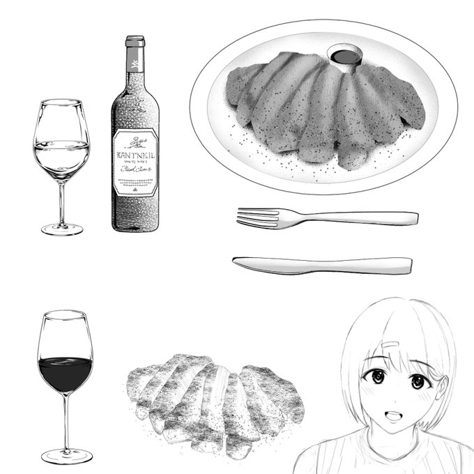【お肉の練習】

皆さん食べ物を描いた事ありますでしょうか?
ルーキングは初ですはい!難しい!!
上にあるお肉は写真見ながら描いたら、何かレアみたいなかんじになったので下にあるお肉に修正!
漫画で使います!では乾杯! 