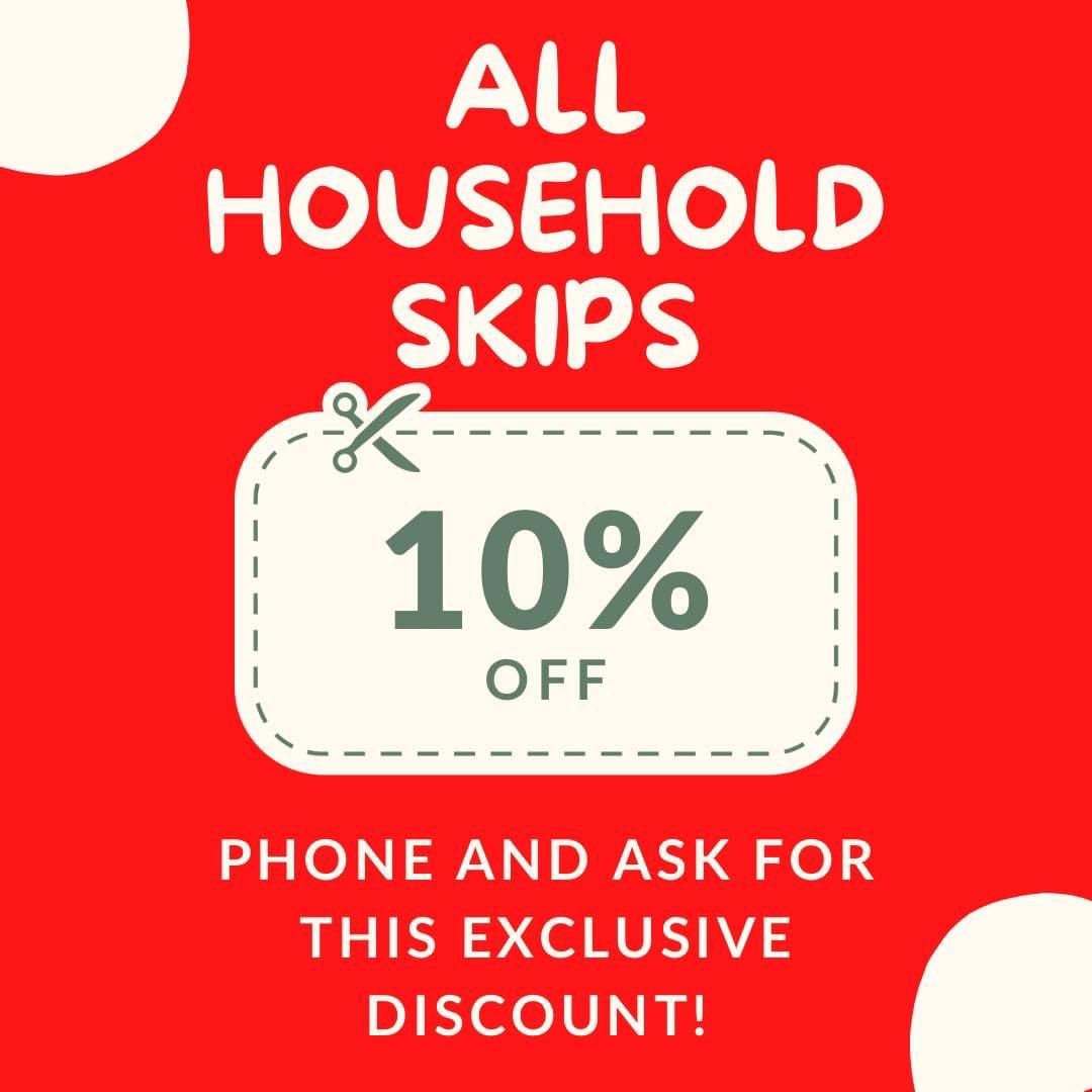 Call our office today, ask for the 10% discount and get your skip delivered today or next day.   📞 01698250007