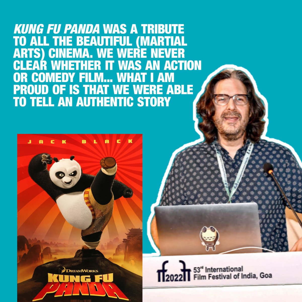 DelhiTimesTweet's tweet photo. #IFFI2022: "The benchmark of greatness for a film is wanting to see it again, not opening collection"
At @IFFIGoa, #KungFuPanda director #MarkOsborne spoke about what inspired his iconic animated film, why he turned down its sequel & more
Read: https://t.co/xpihENR406
#IFFI53 https://t.co/FaGL36UwFt