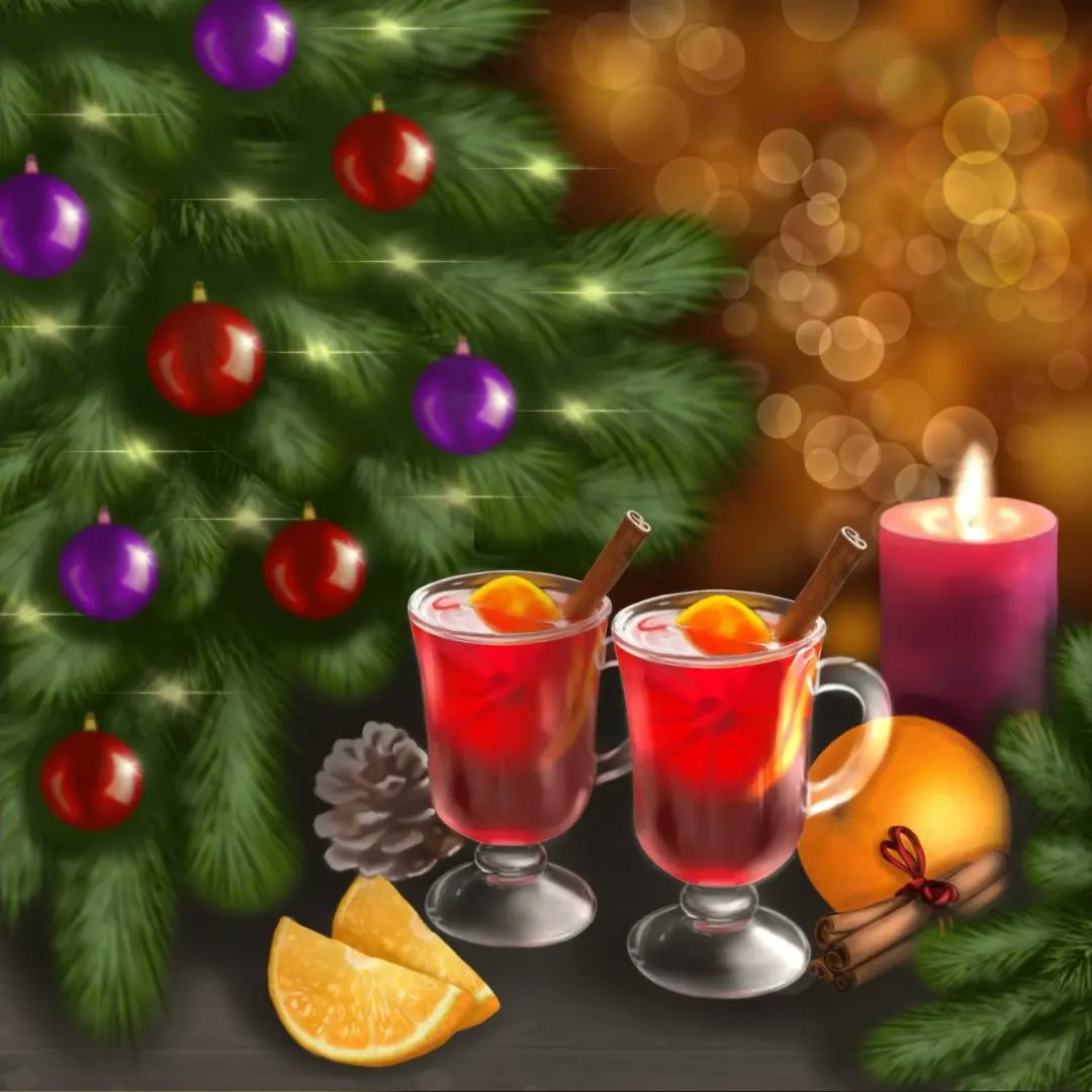 Muginova_art's tweet photo. Good afternoon 🤗
I continue to raise the New Year mood.🎄
In the task of the marathon, it was necessary to make a choice between champagne and mulled wine.
I chose the one that I have never tried, I like it visually more 😁 https://t.co/l9ipSu547V