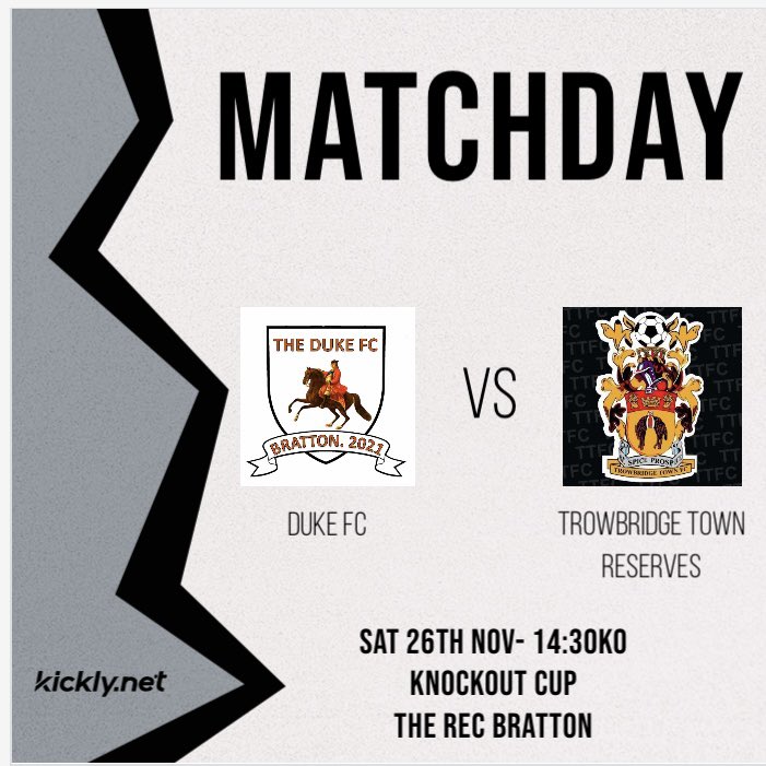 Bratton FC (@bratton_fc) on Twitter photo ๐จGAME DAY๐จ
We welcome <a href="/Trowbridge_Res/">Trowbridge Town Reserves</a> to The Rec in the Knockout cup! Definitely wont be easy๐๐ผ #UPTHEDUKE ๐จGAME DAY๐จ
We welcome <a href="/Trowbridge_Res/">Trowbridge Town Reserves</a> to The Rec in the Knockout cup! Definitely wont be easy๐๐ผ #UPTHEDUKE